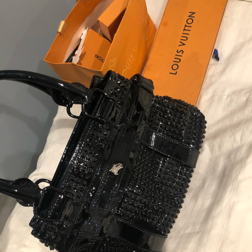 Black studded Burberry purse